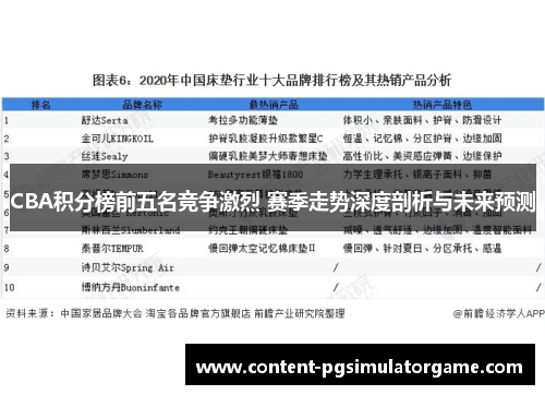 CBA积分榜前五名竞争激烈 赛季走势深度剖析与未来预测