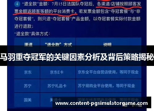 马羽重夺冠军的关键因素分析及背后策略揭秘